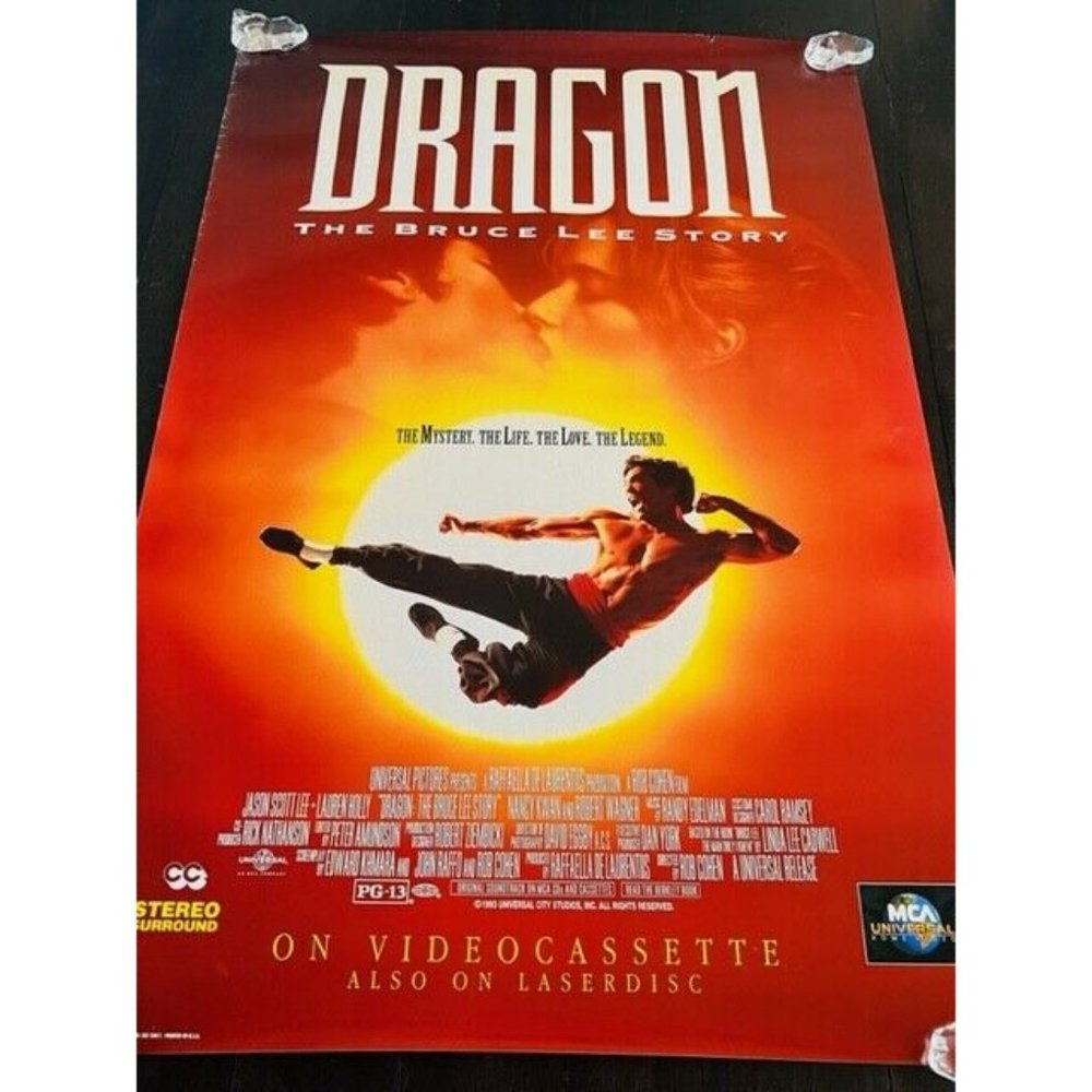 Movie Theater Cinema Poster Lobby Card vtg 1993 Dragon Bruce Lee Story Kung Fu